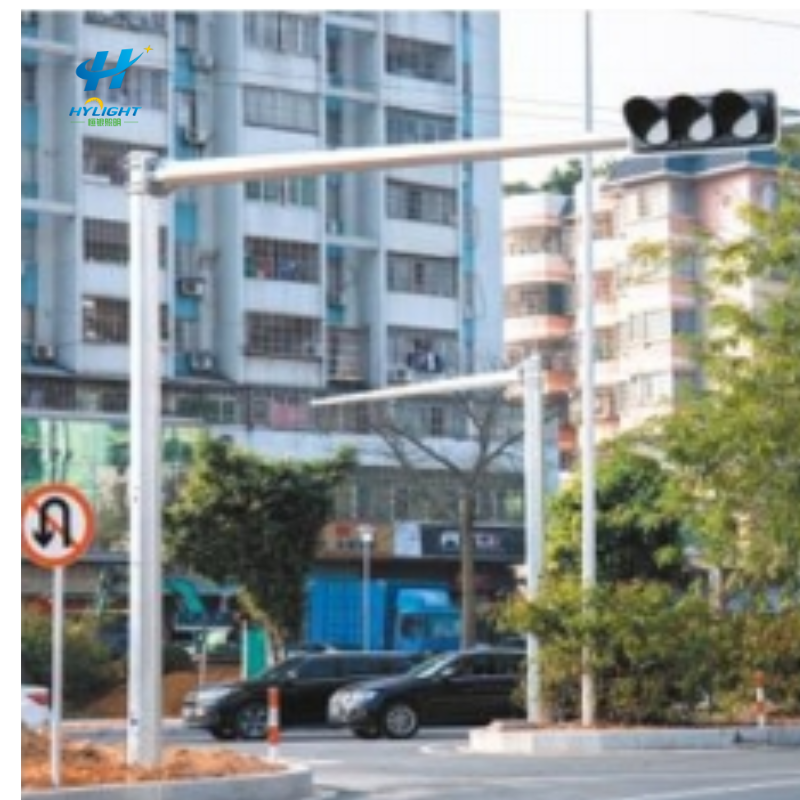 7m Traffic Light Pole L-Shaped Warning Intersection Traffic Signal Light Pole