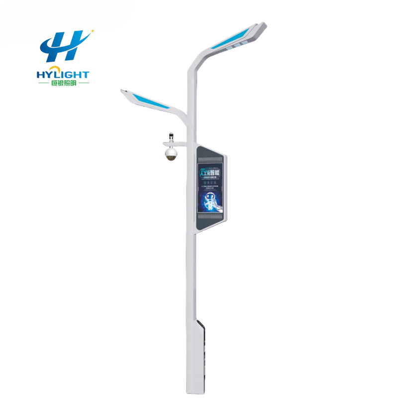 Outdoor Smart light Pole with WIFI, camera, display screen and charging pile integrated